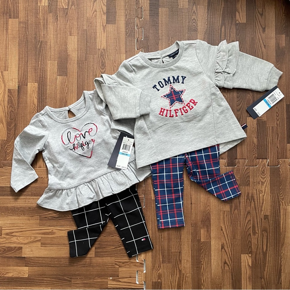 Two Sets of TOMMY HILFIGER Baby Girls Sets, 6-9 mos, NWT